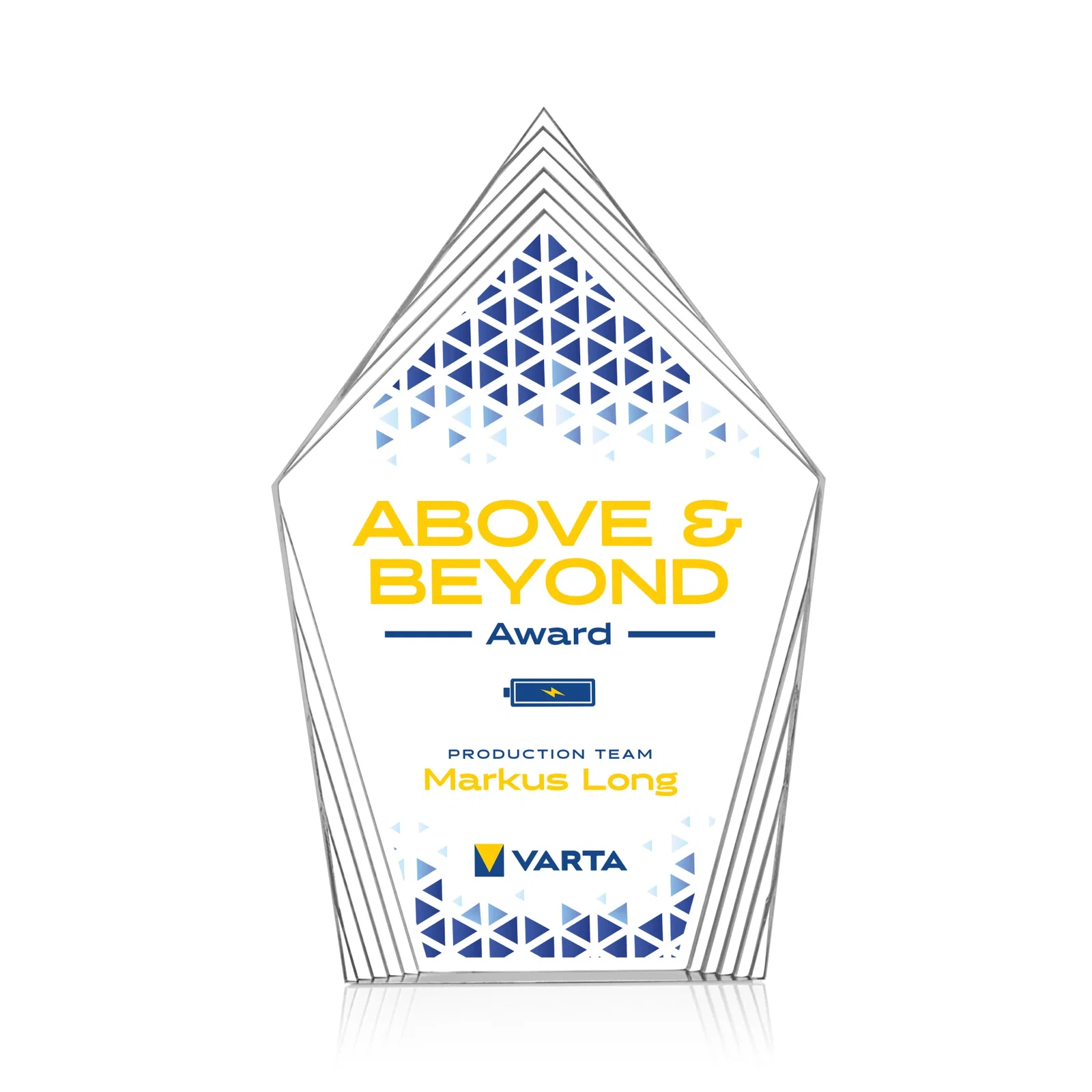 Personalized Acrylic Award With Layered Geometric Contour Frame for team milestone celebrations