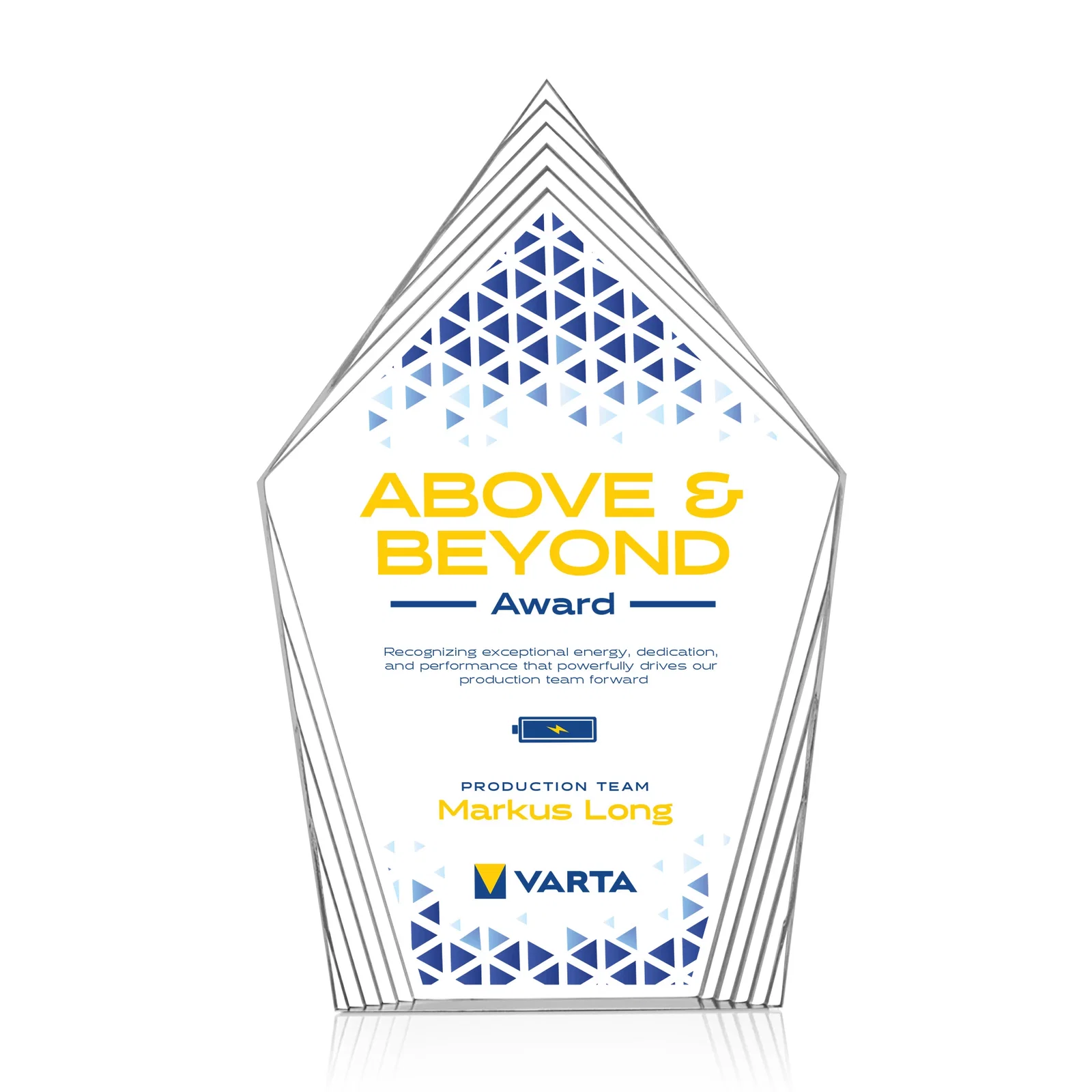 Personalized Acrylic Award With Layered Geometric Contour Frame for donor appreciation