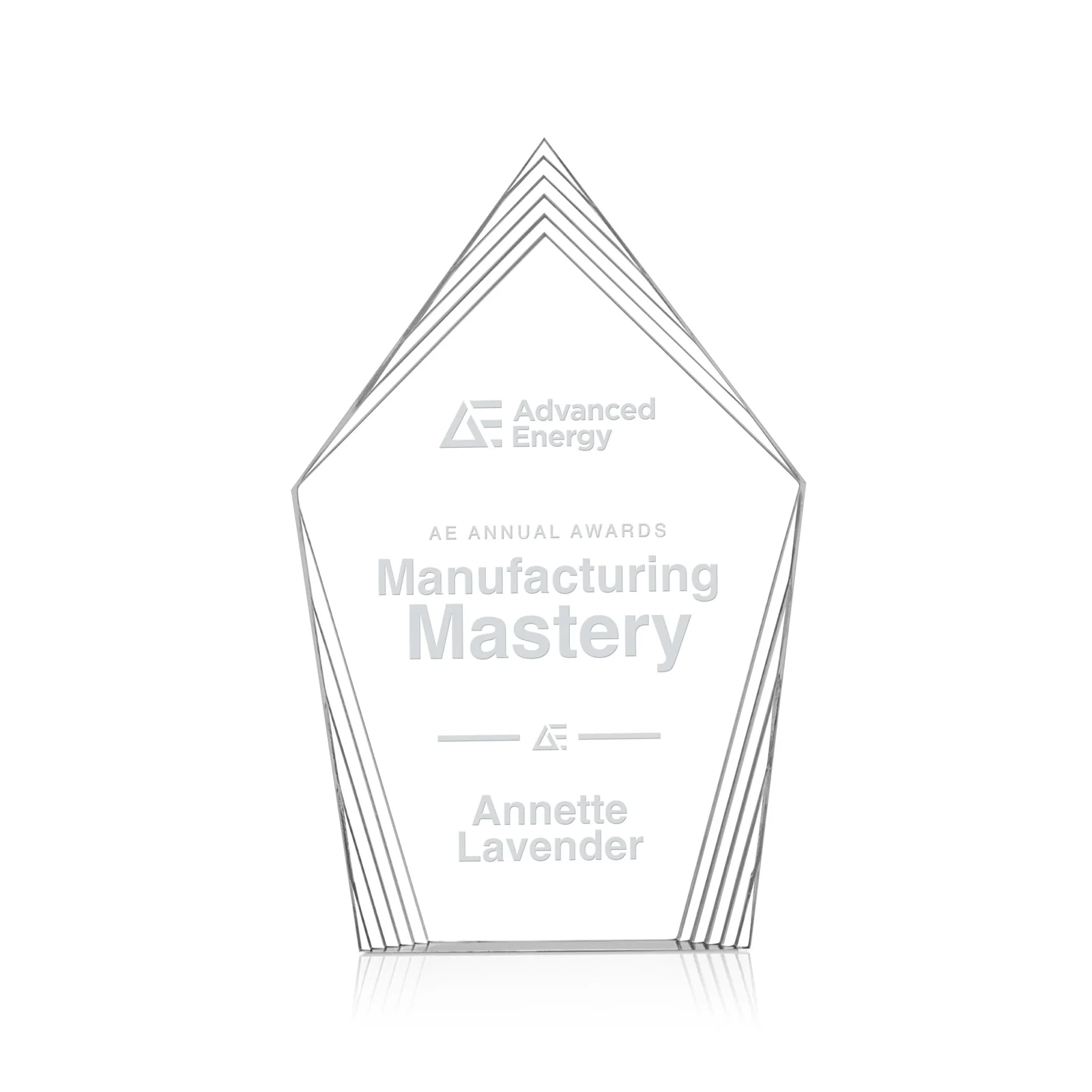 Custom Acrylic Award With Layered Geometric Contour Frame for corporate award ceremonies