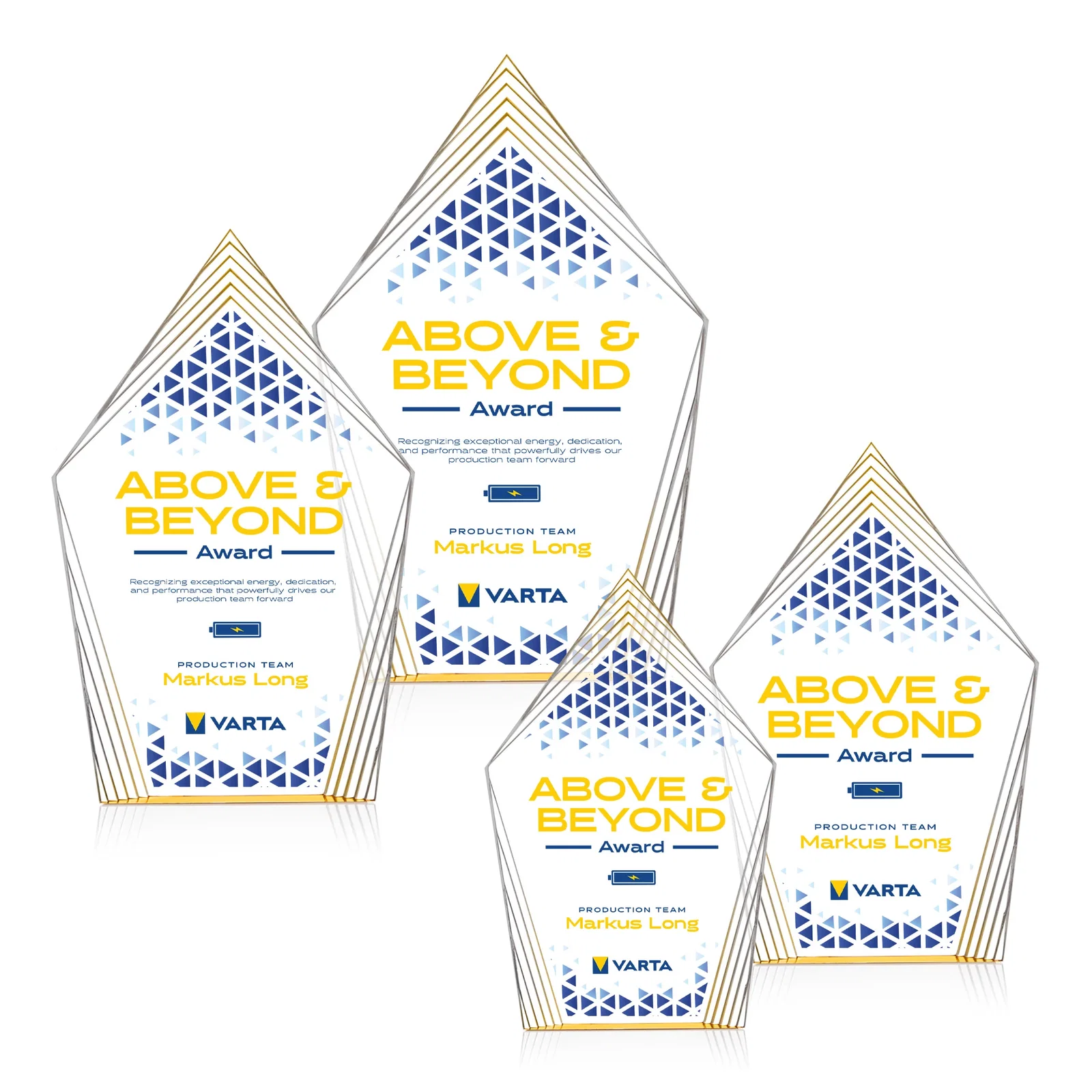 Personalized Acrylic Award With Layered Geometric Contour Frame for safety achievement programs