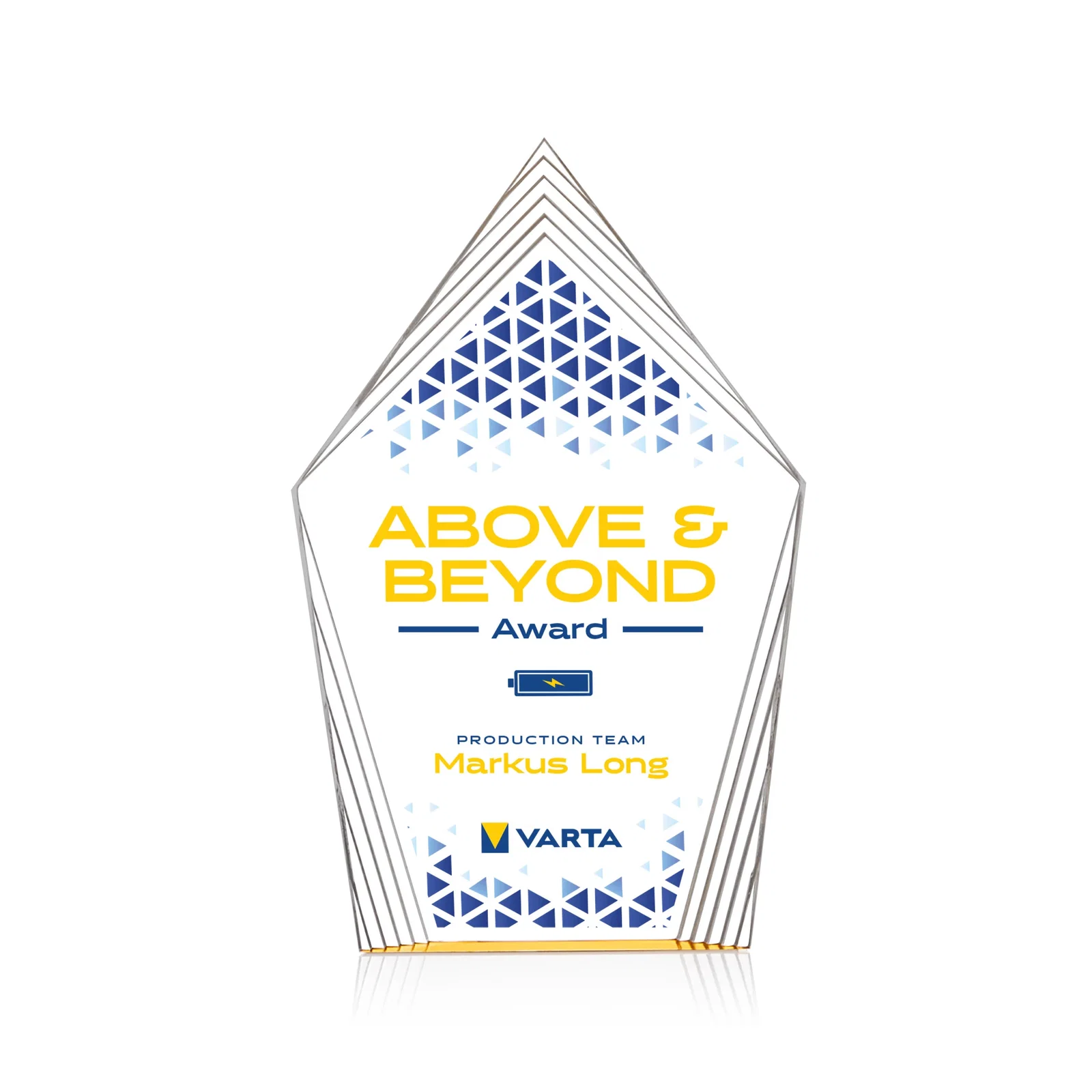 Personalized Acrylic Award With Layered Geometric Contour Frame for volunteer appreciation