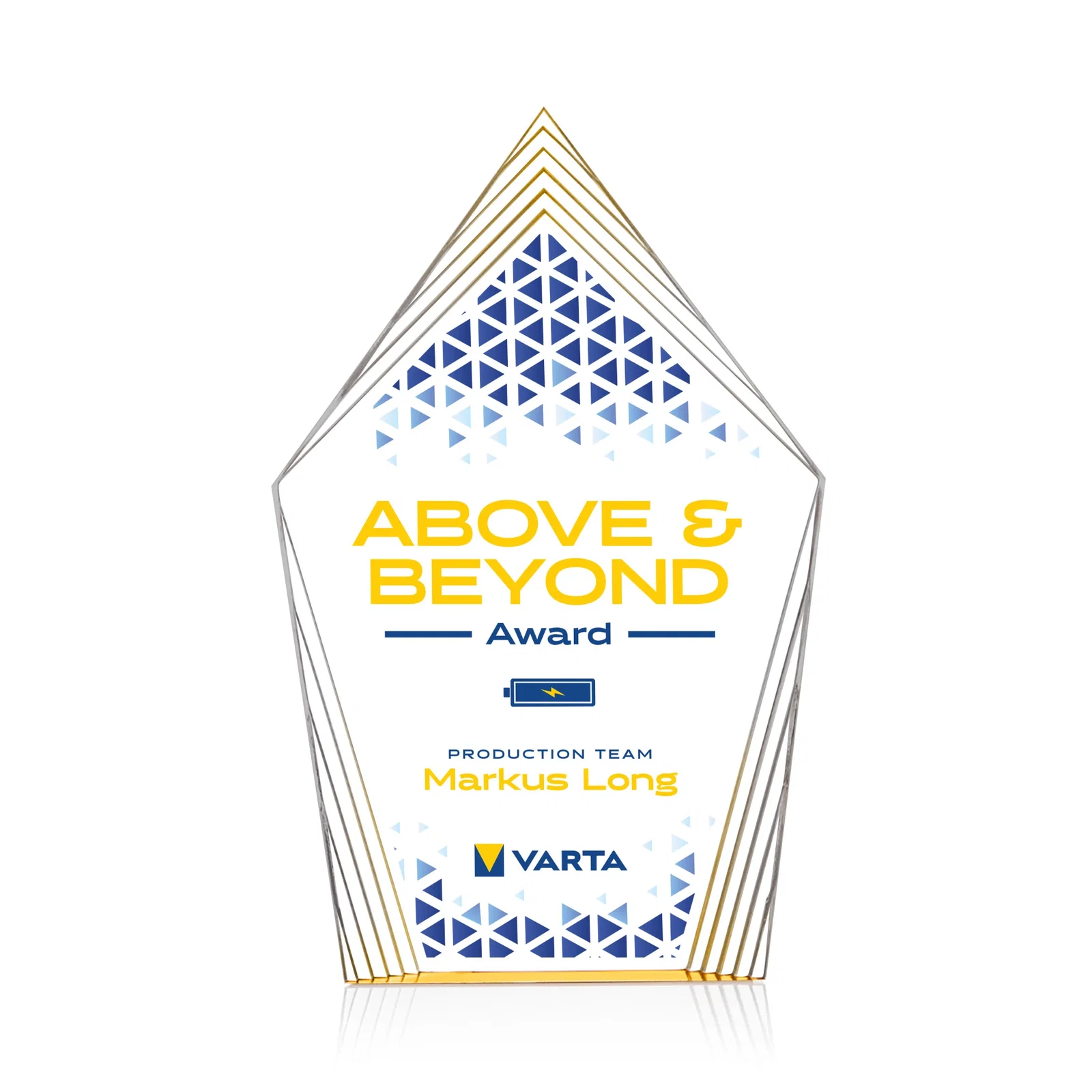 Personalized Acrylic Award With Layered Geometric Contour Frame for dealer and partner awards