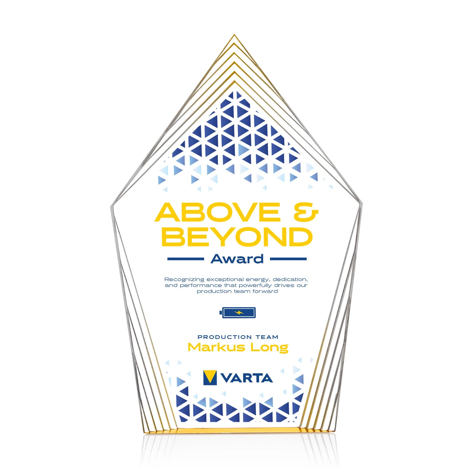 Personalized Acrylic Award With Layered Geometric Contour Frame for company anniversary events