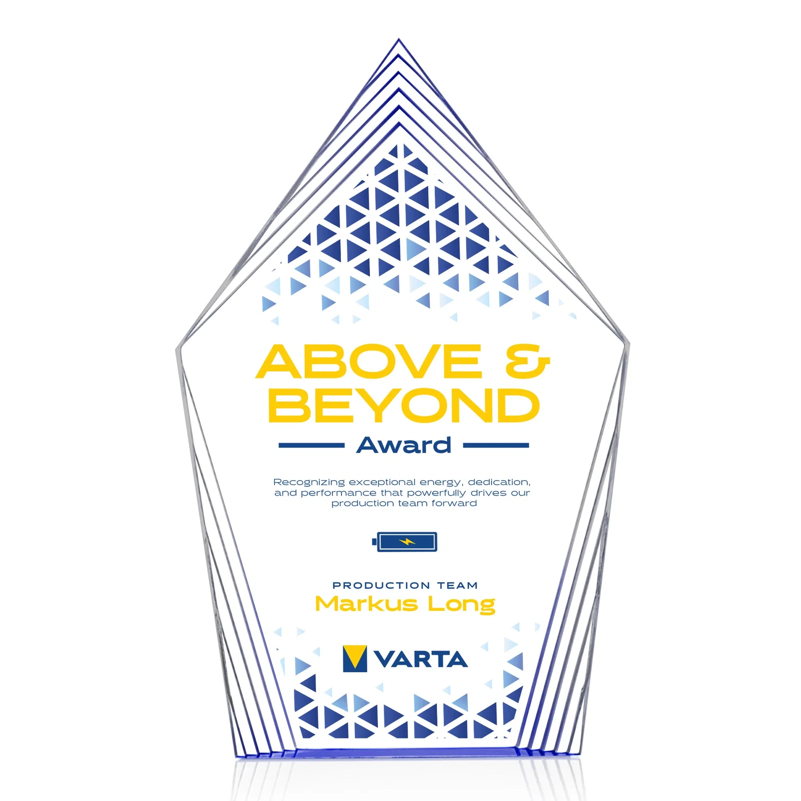 Promotional Acrylic Award With Layered Geometric Contour Frame for employee recognition