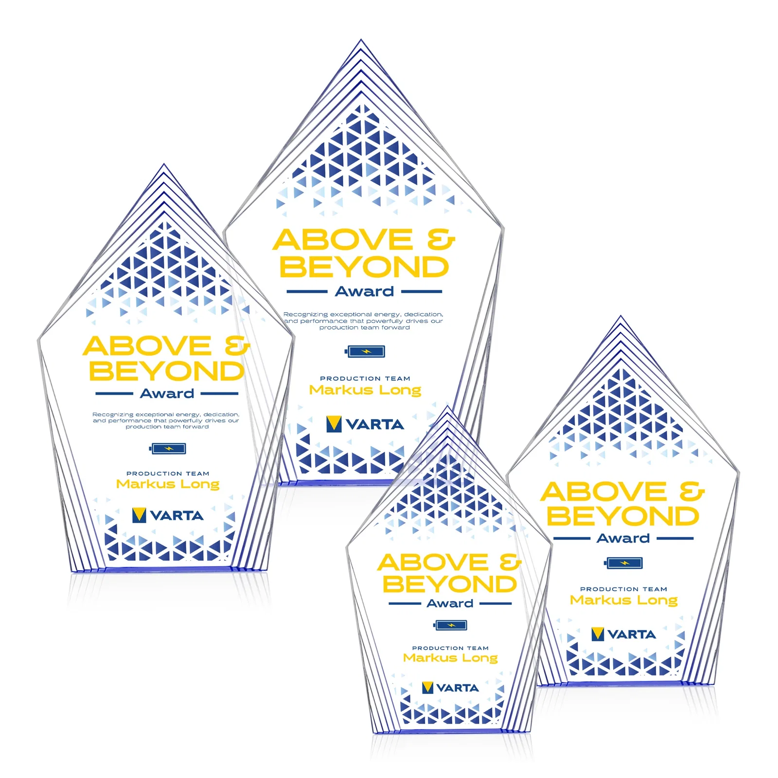 Promotional Acrylic Award With Layered Geometric Contour Frame for service anniversary gifts