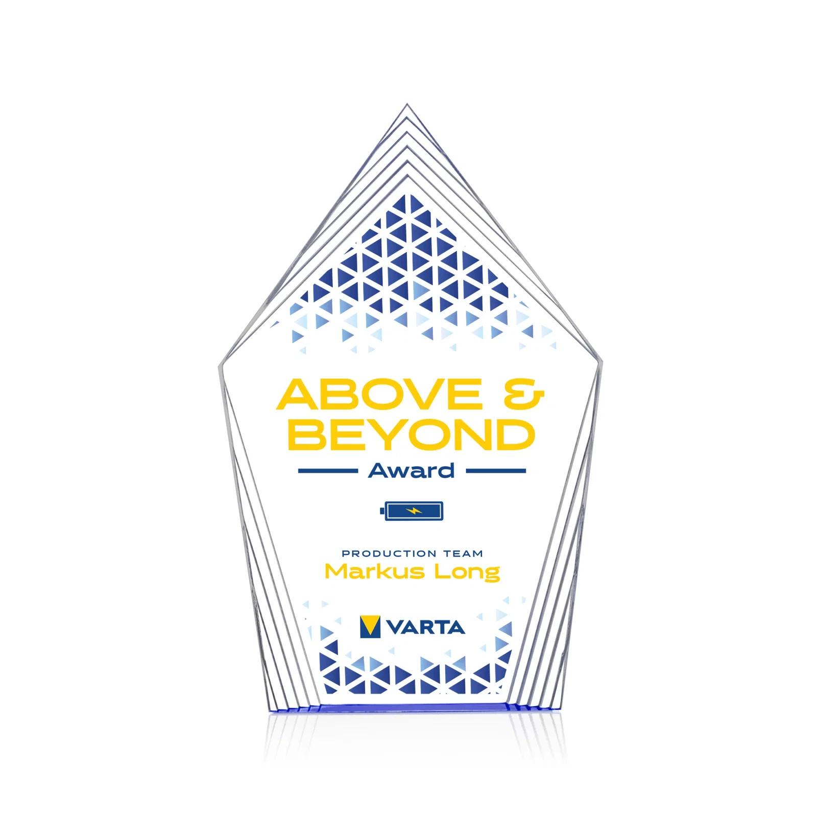 Promotional Acrylic Award With Layered Geometric Contour Frame for sales achievement awards