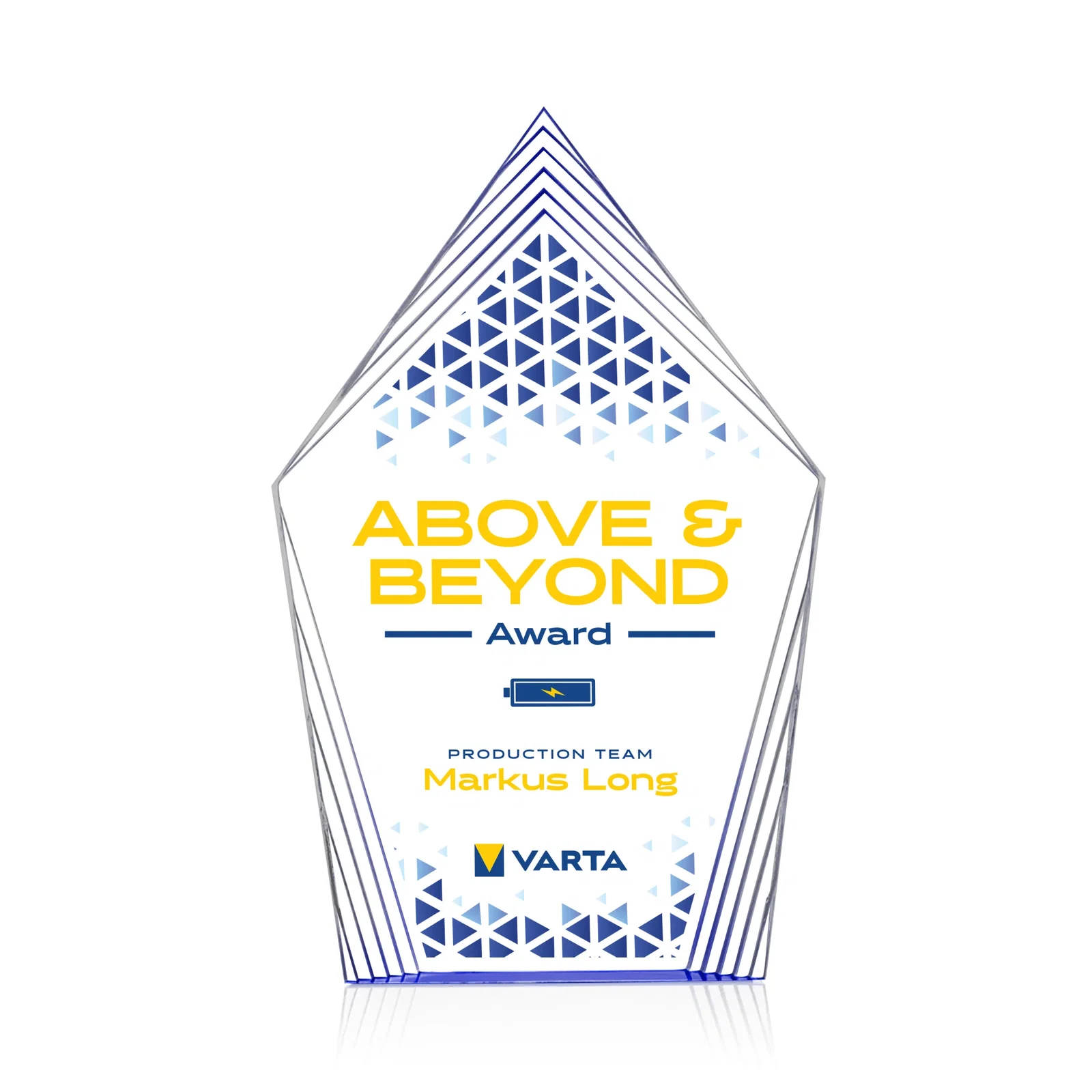 Promotional Acrylic Award With Layered Geometric Contour Frame for retirement presentations