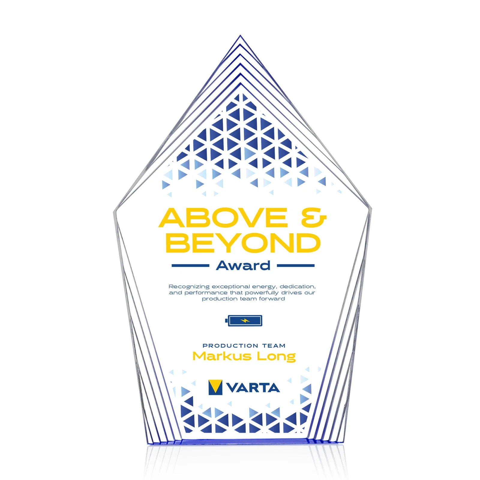 Promotional Acrylic Award With Layered Geometric Contour Frame for team milestone celebrations