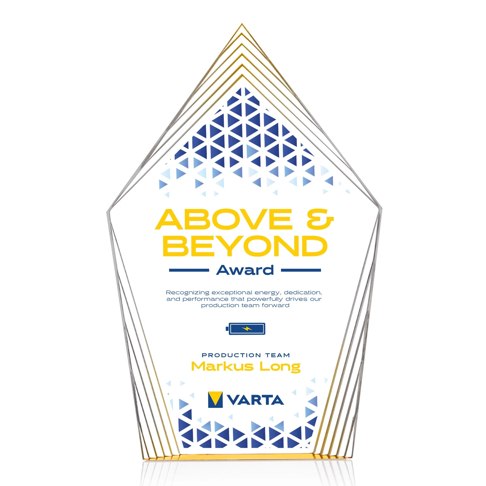 Promotional Acrylic Award With Layered Geometric Contour Frame for donor appreciation