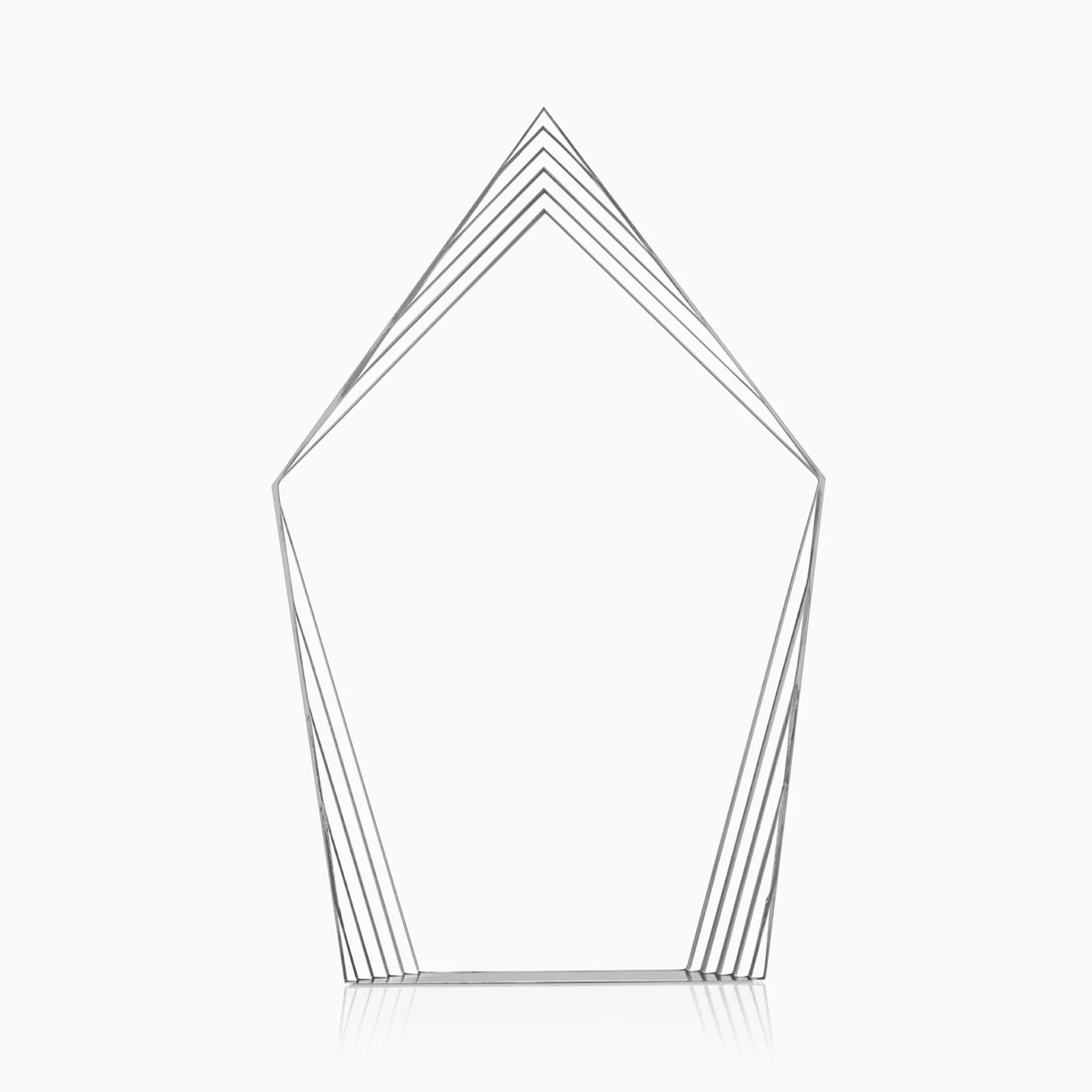 Promotional Acrylic Award With Layered Geometric Contour Frame for safety achievement programs