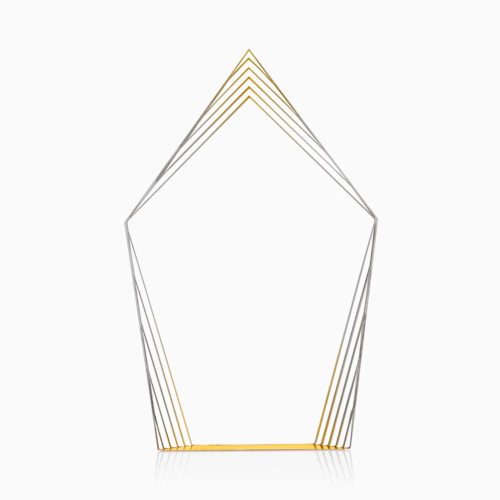 Branded Acrylic Award With Layered Geometric Contour Frame for employee recognition