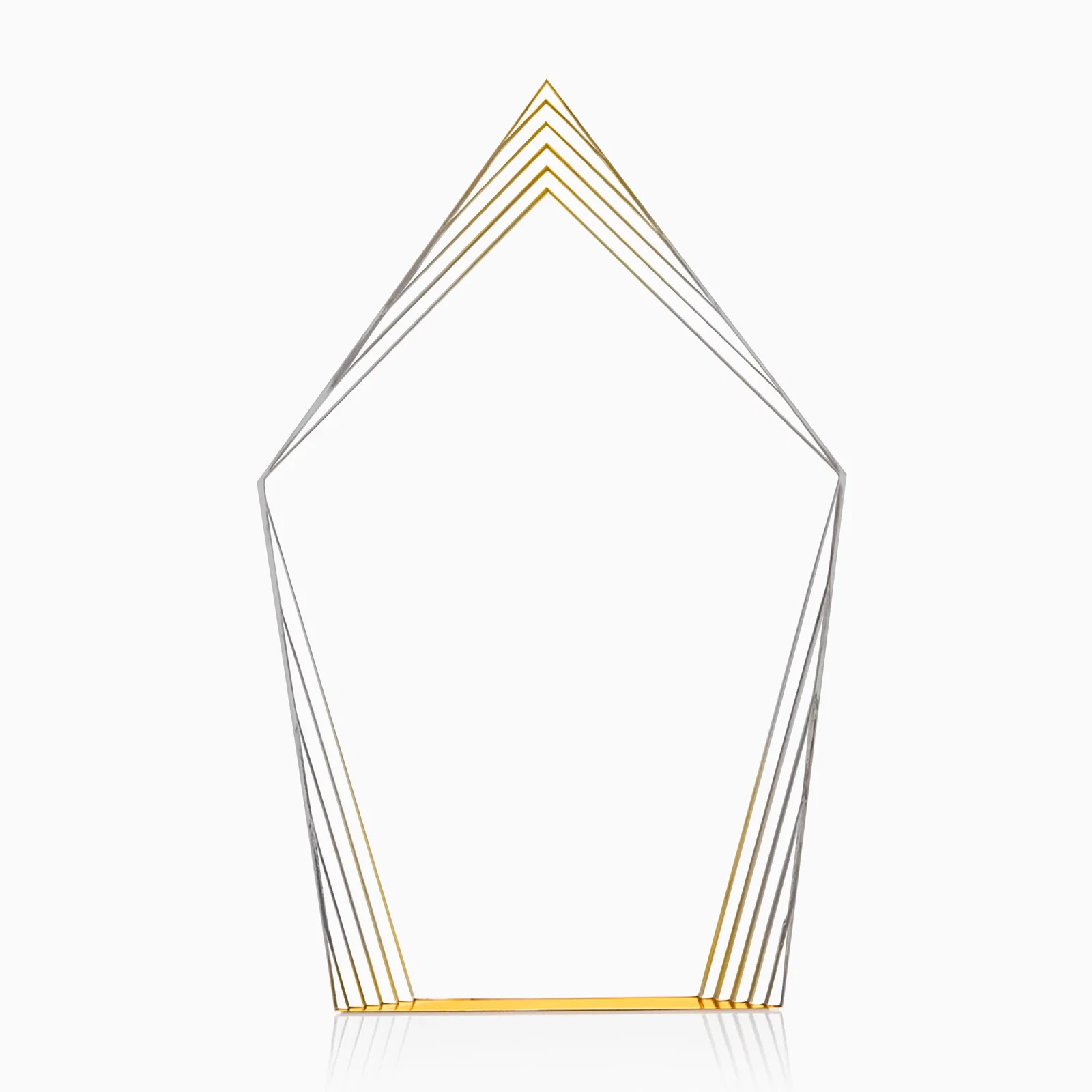 Branded Acrylic Award With Layered Geometric Contour Frame for corporate award ceremonies