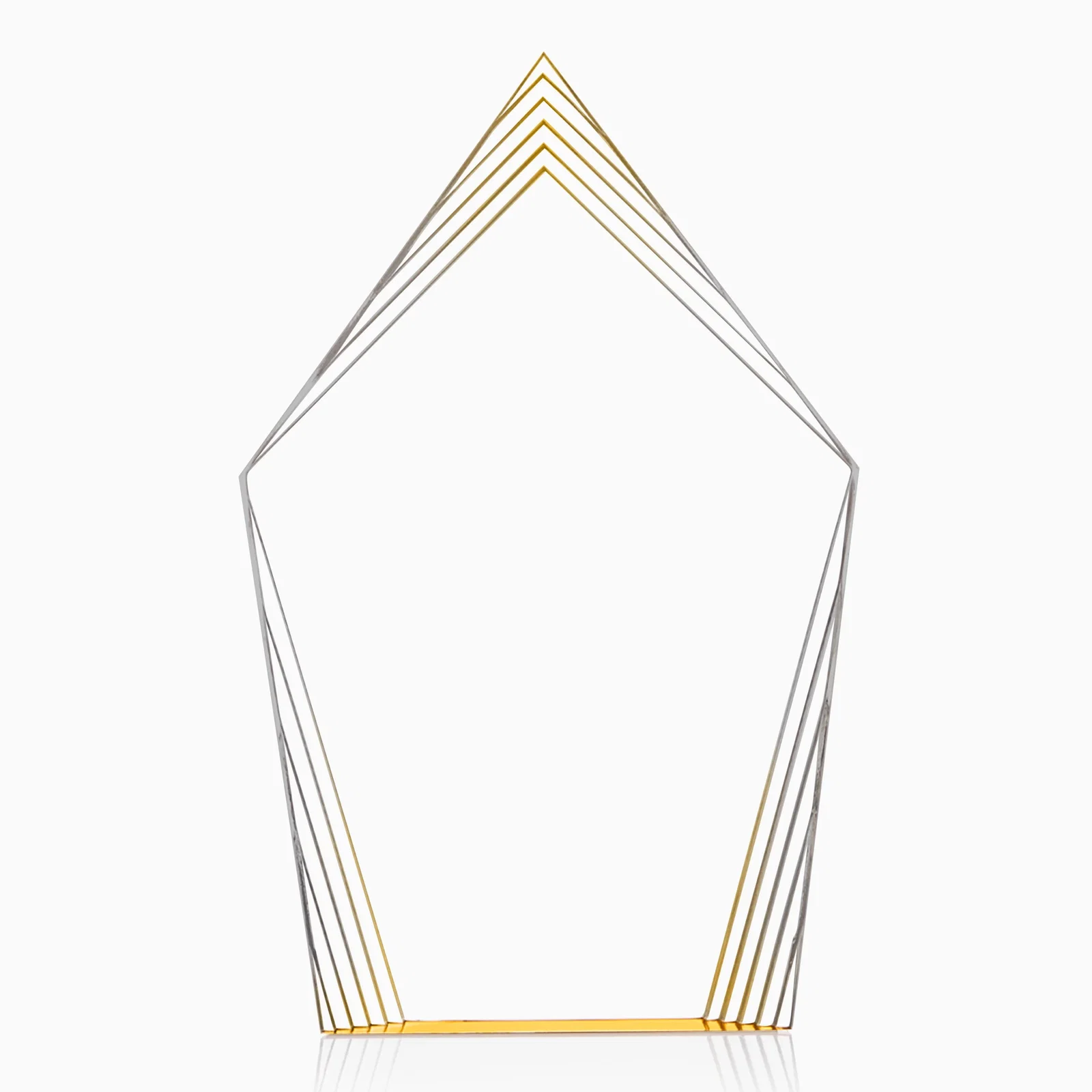 Branded Acrylic Award With Layered Geometric Contour Frame for service anniversary gifts