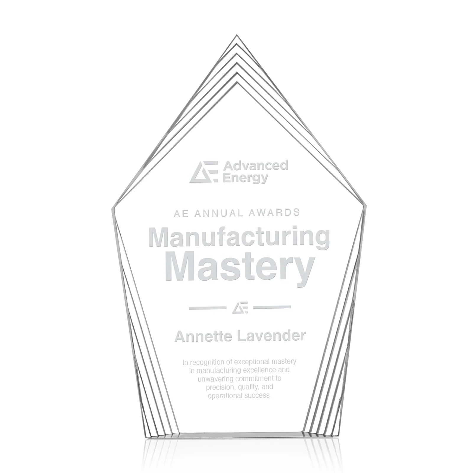 Custom Acrylic Award With Layered Geometric Contour Frame for sales achievement awards