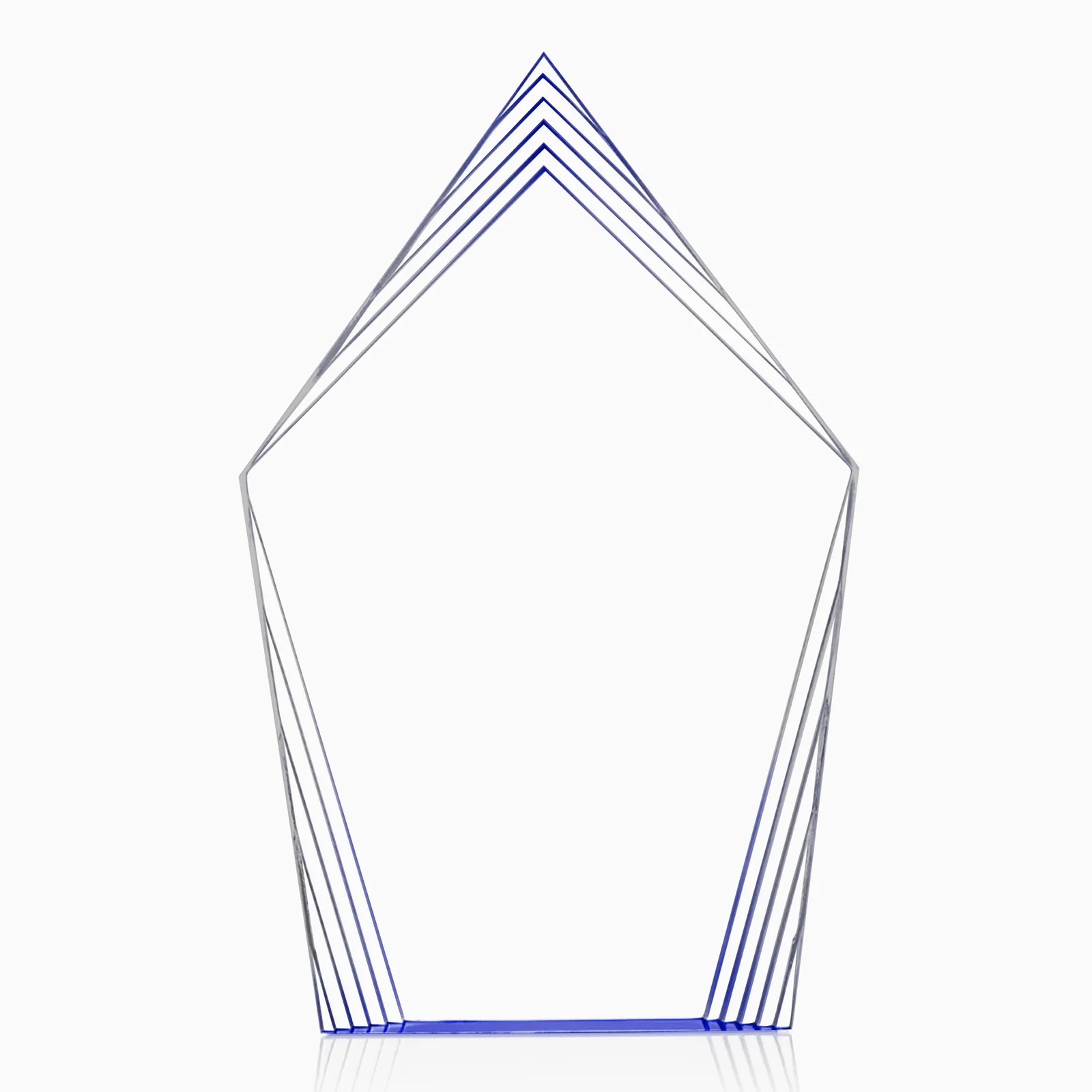 Branded Acrylic Award With Layered Geometric Contour Frame for donor appreciation