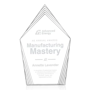 Acrylic Award With Layered Geometric Contour Frame