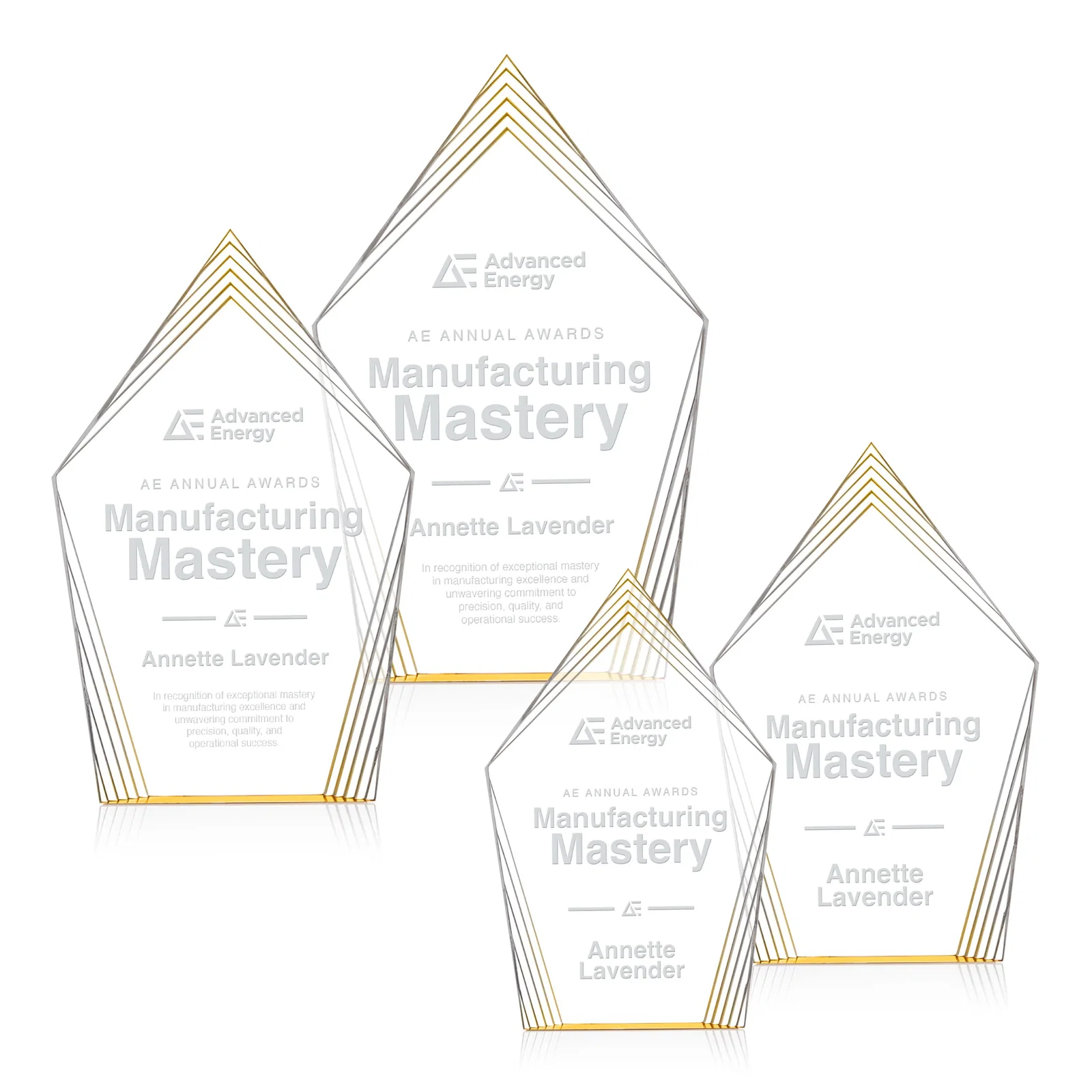 Custom Acrylic Award With Layered Geometric Contour Frame for team milestone celebrations