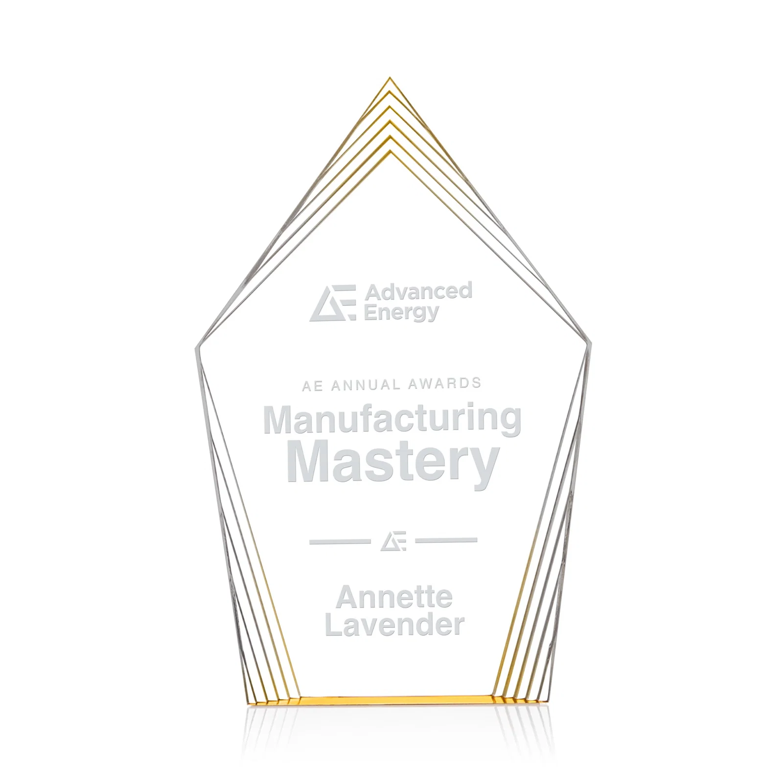 Custom Acrylic Award With Layered Geometric Contour Frame for graduation ceremonies