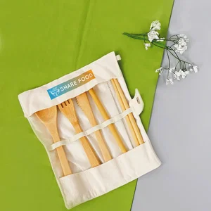 Green Bay Bamboo Utensils With Carry Pouch