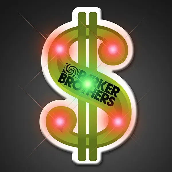 Green Dollar Sign LED Lapel Pins — view 2