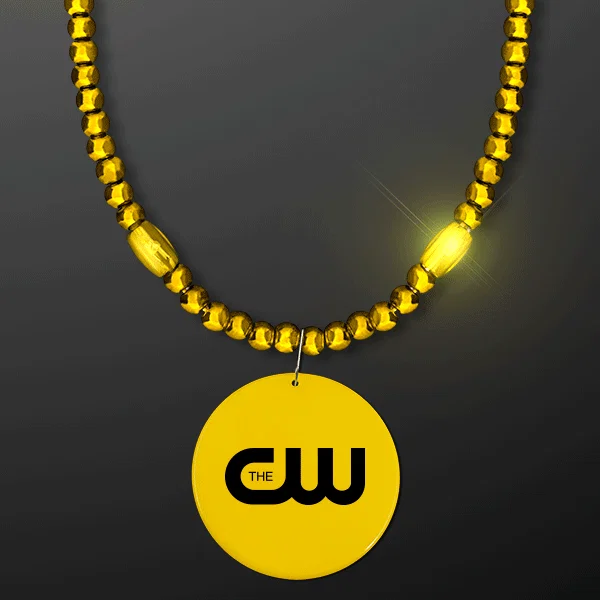 Glow Mardi Gras Beads with Matching Medallion — view 3