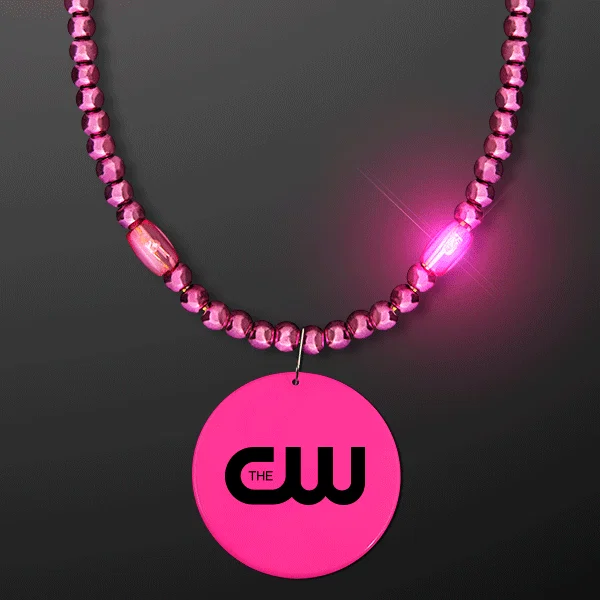 Glow Mardi Gras Beads with Matching Medallion — view 4