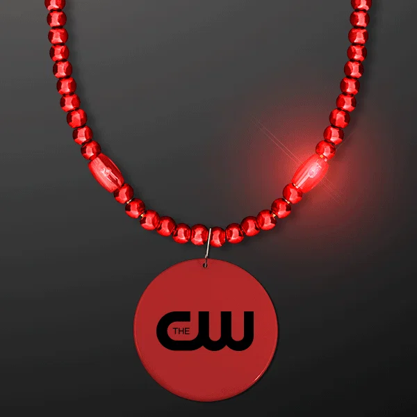 Glow Mardi Gras Beads with Matching Medallion — view 6