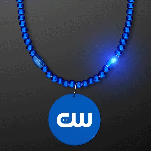 Glow Mardi Gras Beads with Matching Medallion — view 7