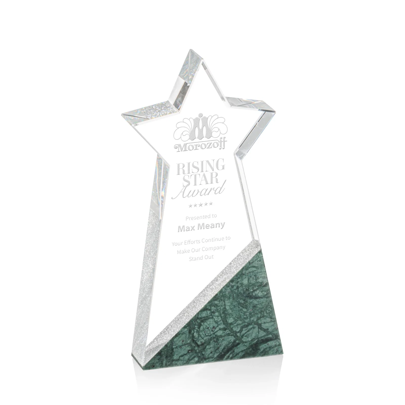 Green Granite Base Transitioning into a Crystal Star — view 10