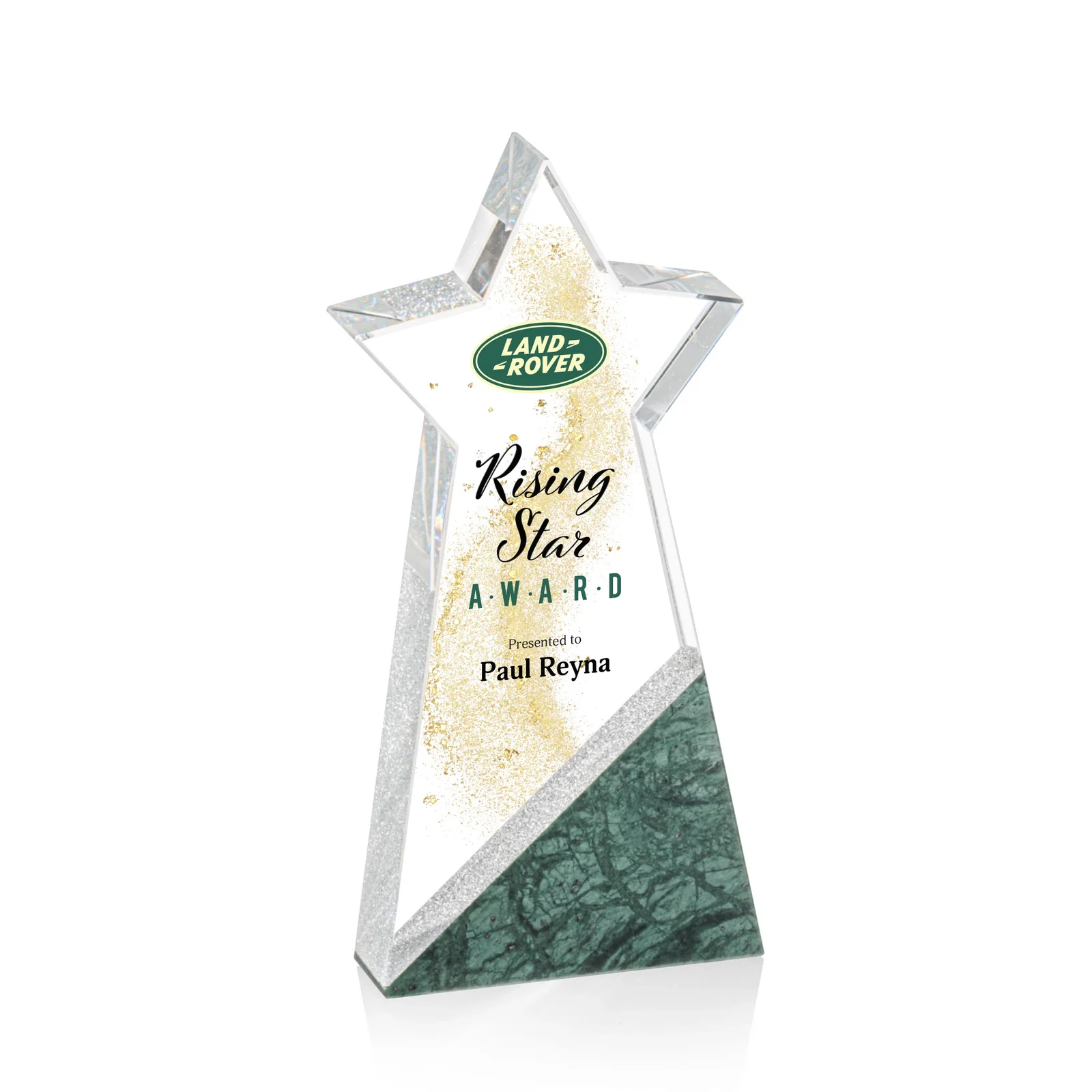 Green Granite Base Transitioning into a Crystal Star — view 14