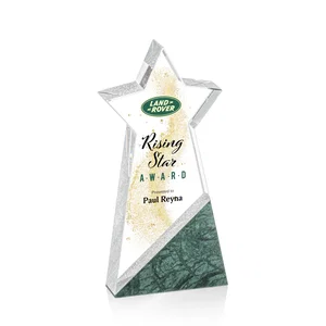 Green Granite Base Transitioning into a Crystal Star
