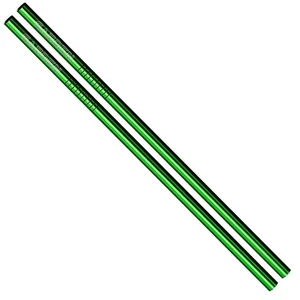 Green Straight Stainless Steel Straws, Set of 2