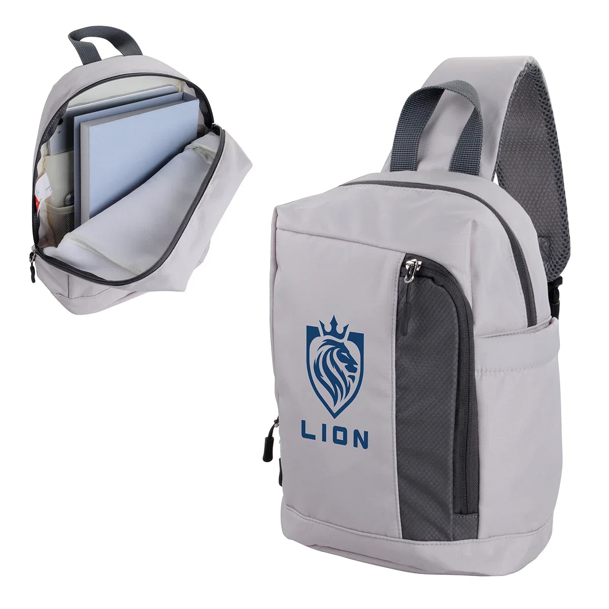 Custom Greyhound Crossbody Bag, front view of the branded crossbody bag