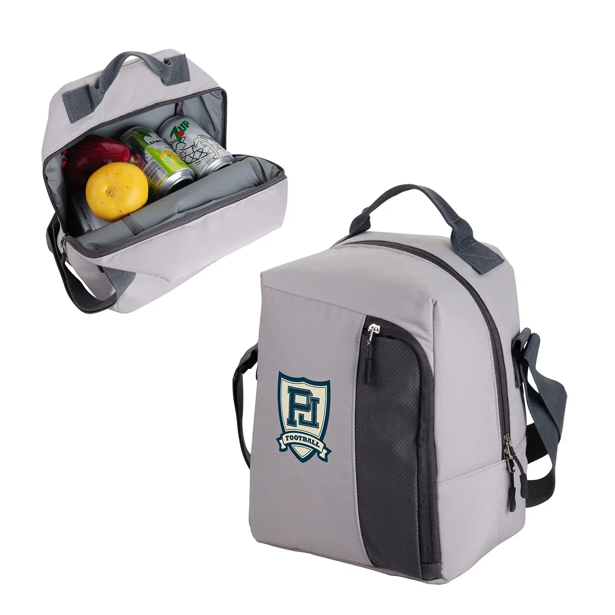Custom Greyhound Lunch Cooler Bag, front view of the branded cooler bag