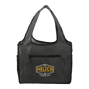 Customizable Grid Bungalow Tote with Front Pocket