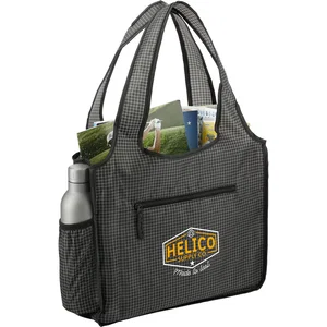 Grid Bungalow Tote with Front Pocket