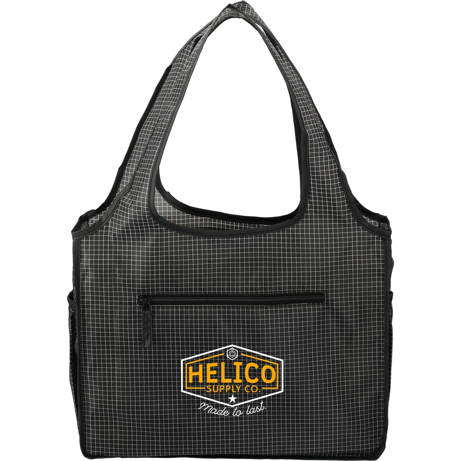 Customizable Grid Bungalow Tote with Front Pocket — view 6