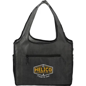 Grid Bungalow Tote with Front Pocket