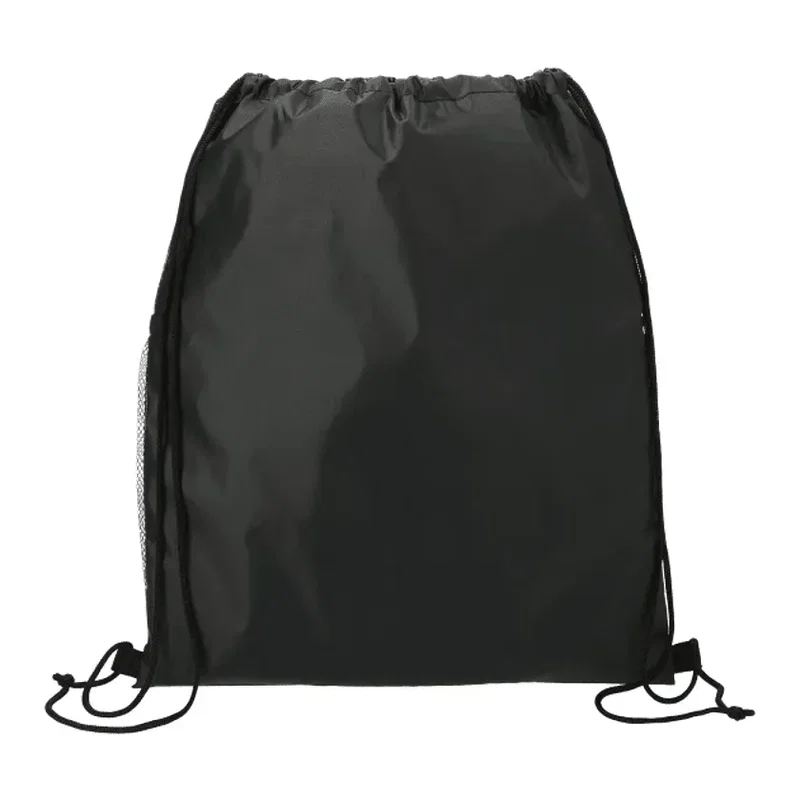 Grid Drawstring Bag with Zippered Front Pocket — view 2