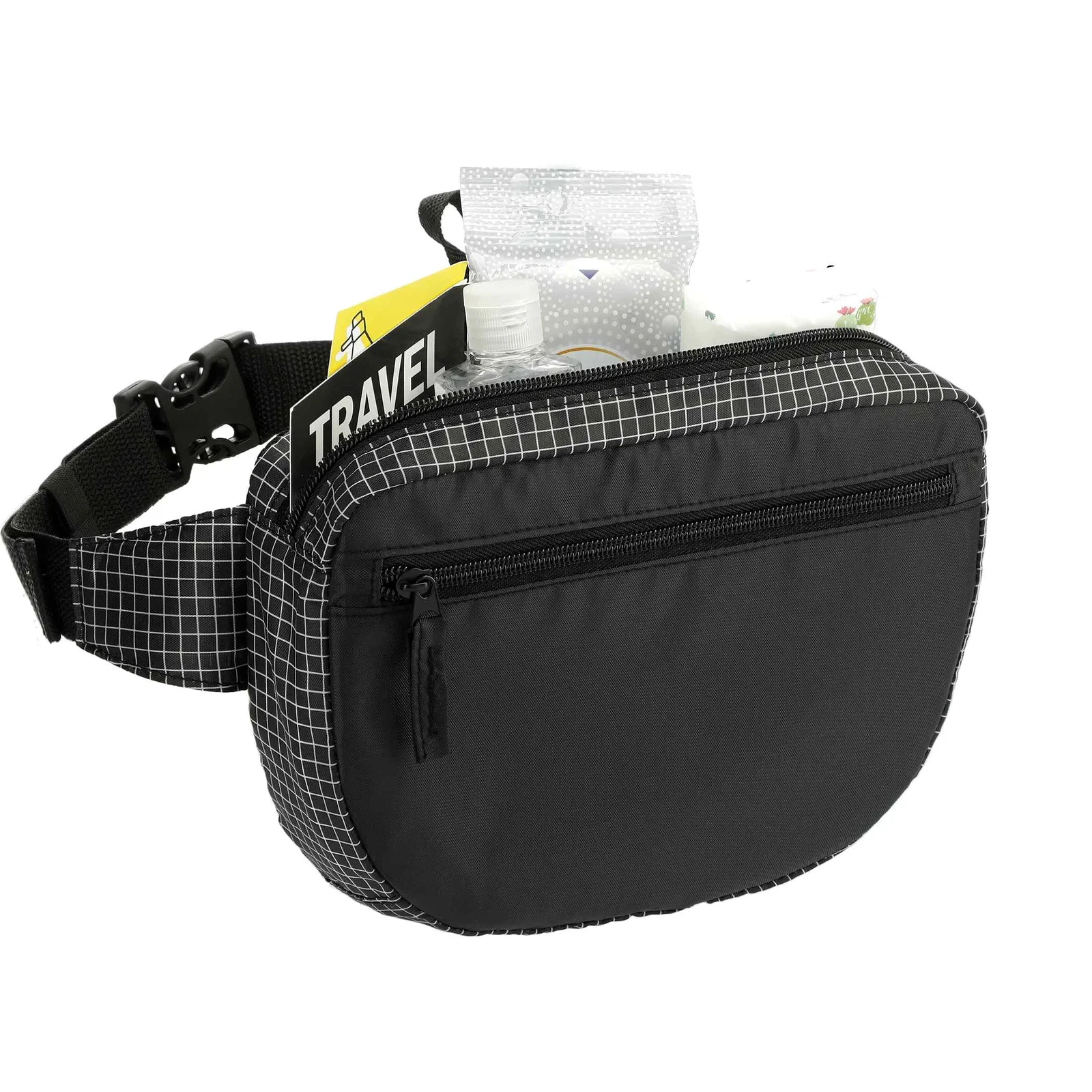 Grid Fanny Pack with Zippered Compartments — view 11