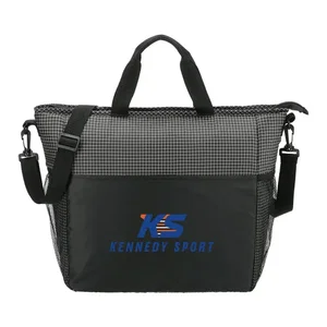 Custom Grid Tote Can Cooler - 24 Capacity
