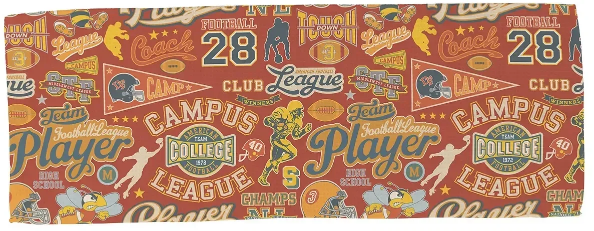 Custom branded Gridiron 350GSM waffle microfiber sports towel folded, primary product shot