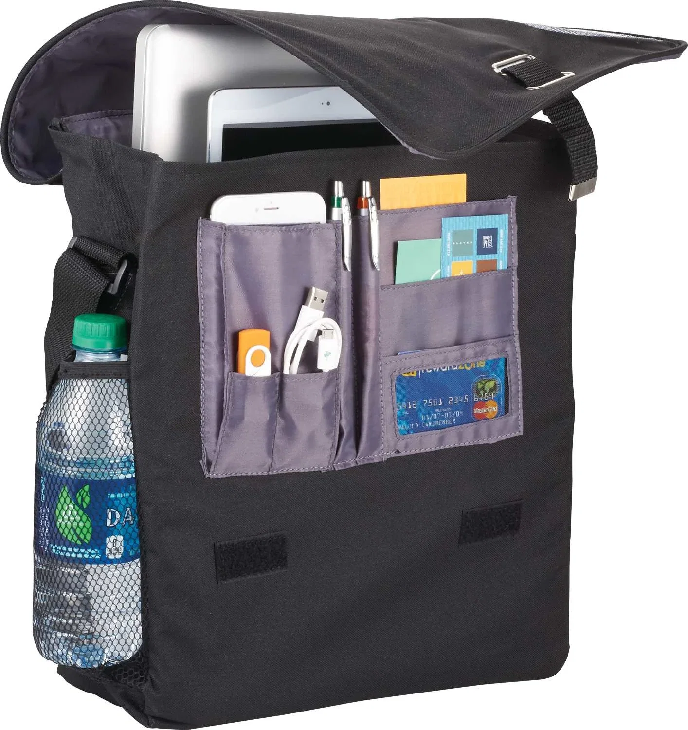 Custom Gridlock Vertical Messenger Bag - Fits 15" Laptop — view 8