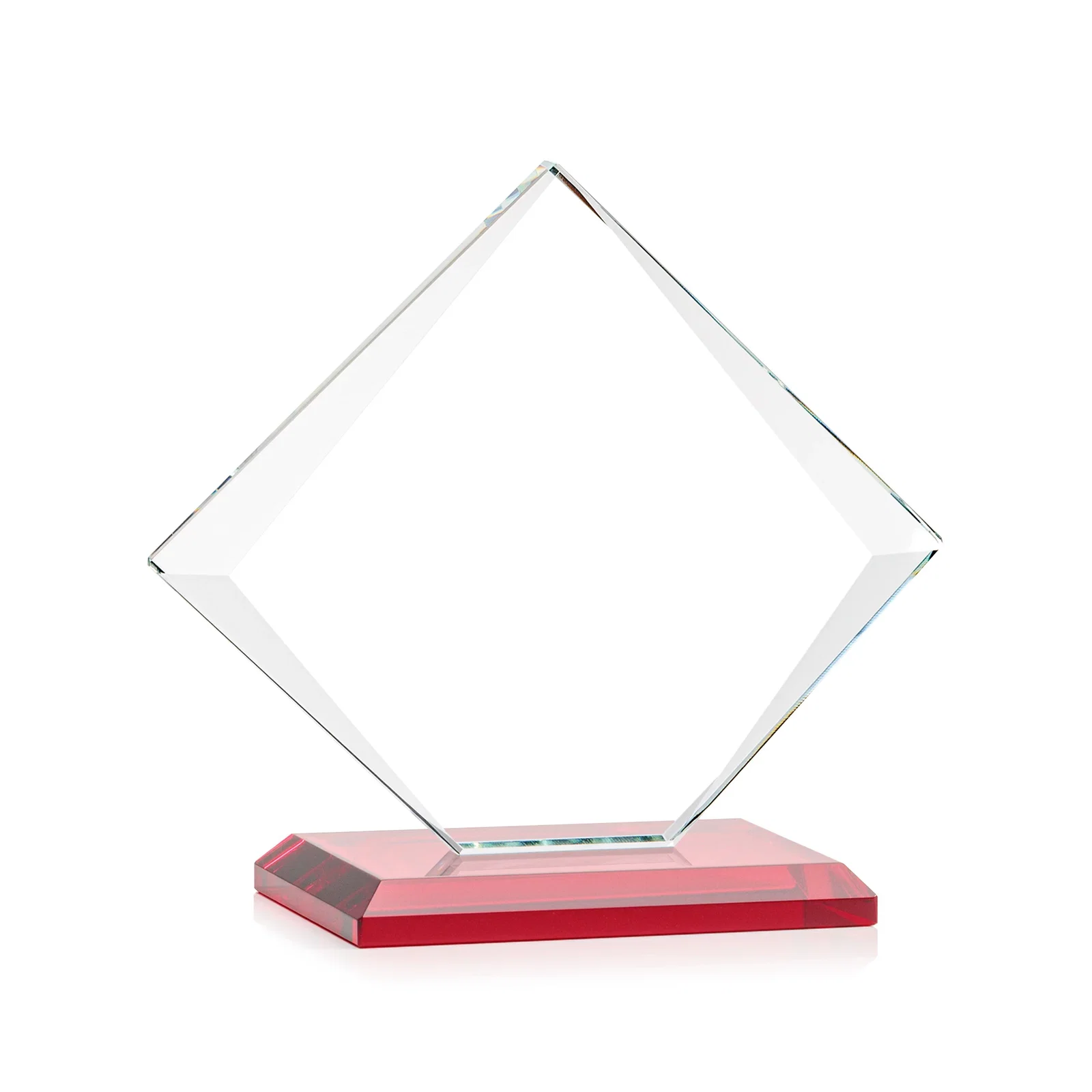 Promotional Jade Glass Diamond Award With Bevels Tapered Top and Bottom, with your logo for safety achievement programs