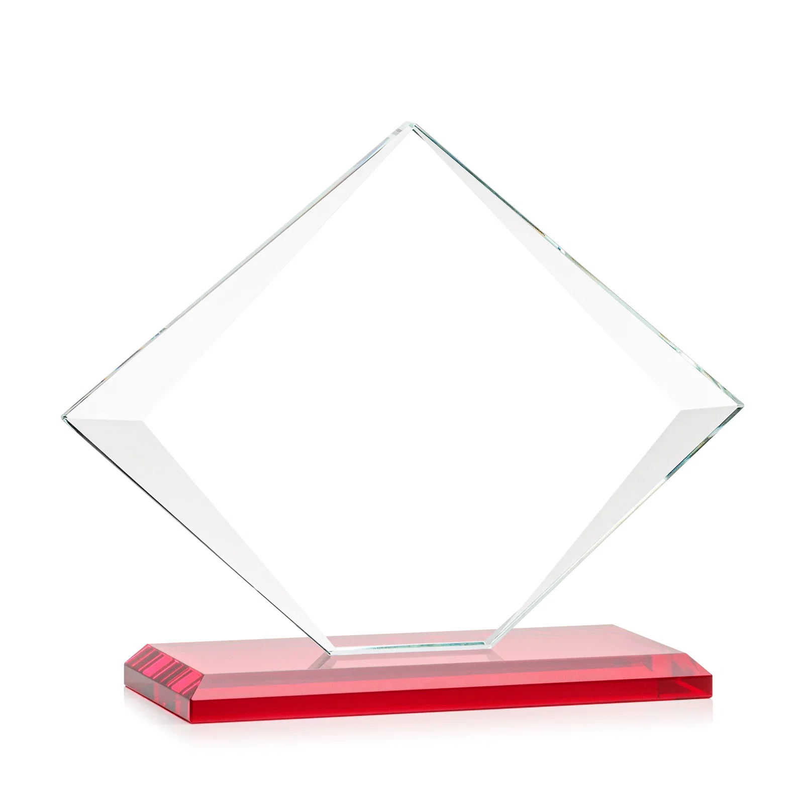 Promotional Jade Glass Diamond Award With Bevels Tapered Top and Bottom, with your logo for dealer and partner awards