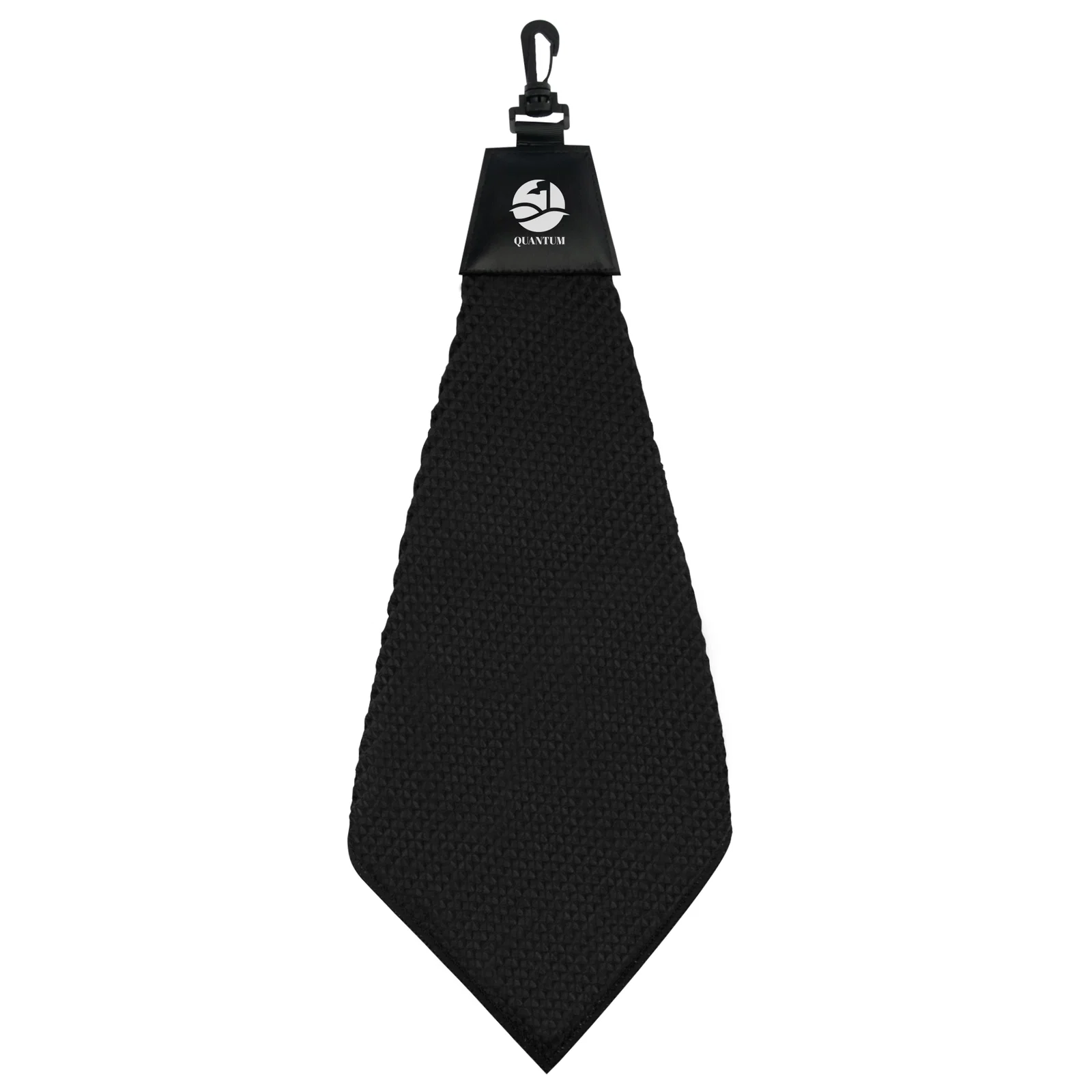 Waffle textured golf towel measuring eleven and a half inches square