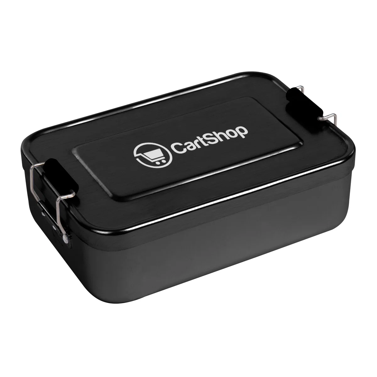 Aluminum bento box with a grip latch on the lid