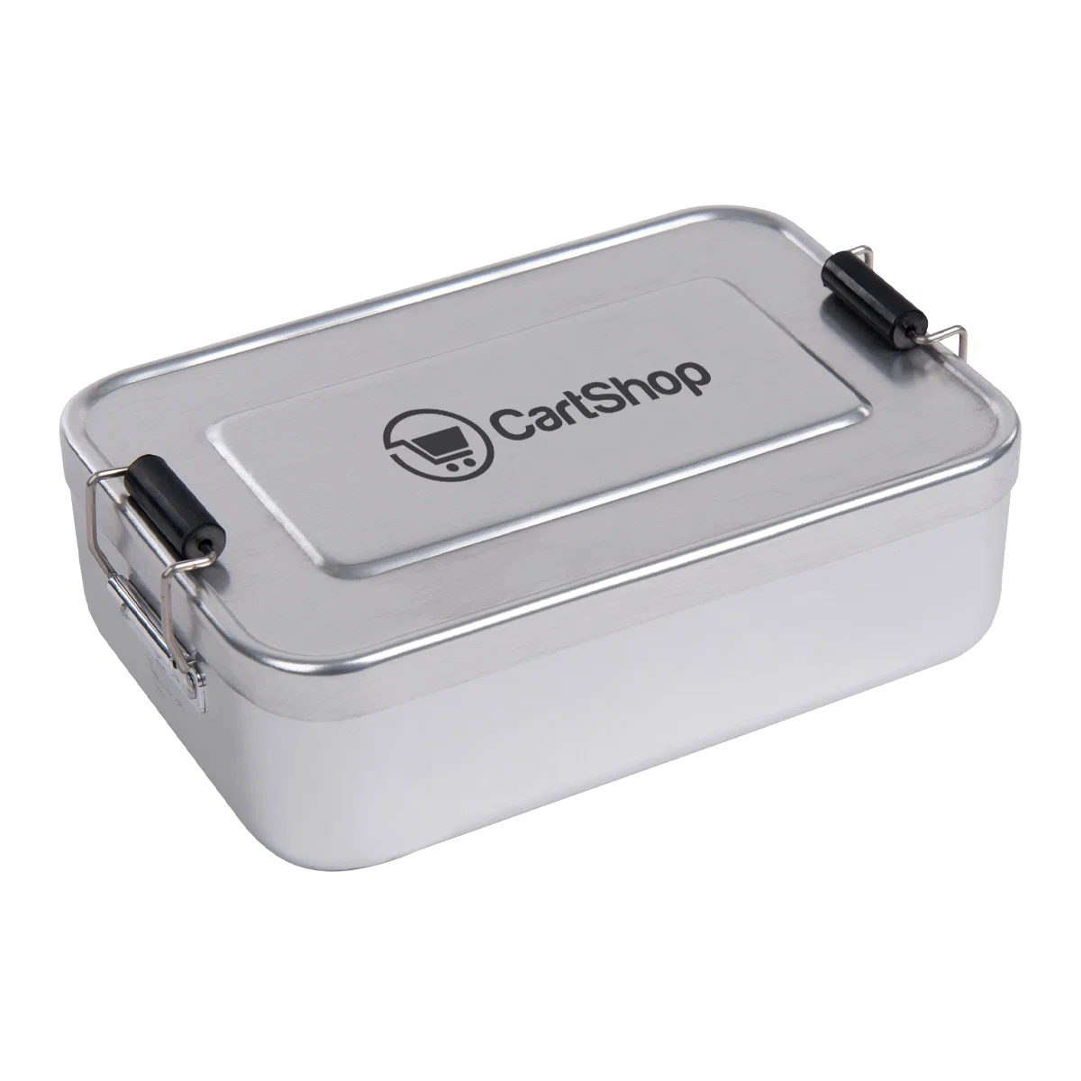 Latch released to open the black lunch container