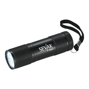 Custom Gripper 9 LED Flashlight with Nylon Strap