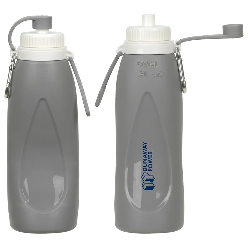 Groove Collapsible Bottle shown fully collapsed, flattened for storage